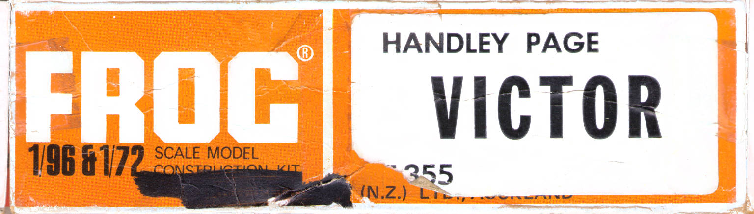 Торец коробки FROG F355 Handley Page Victor, Tri-ang Pedigree (N.Z.) Ltd., 1969-70